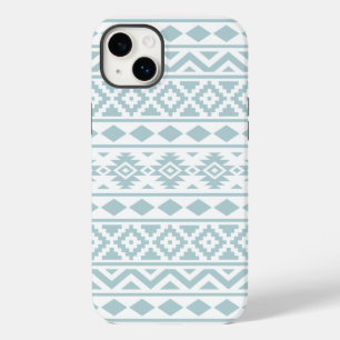 Aztec Essence Ptn III Duck Egg Blue auf Weiß Case-Mate iPhone 14 Plus Hülle