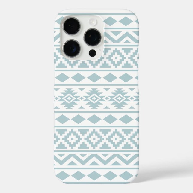 Aztec Essence Ptn III Duck Egg Blue auf Weiß Case-Mate iPhone Hülle (Rückseite)