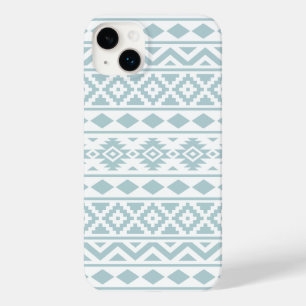 Aztec Essence Ptn III Duck Egg Blue auf Weiß Case-Mate iPhone 14 Plus Hülle