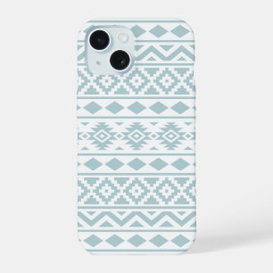 Aztec Essence Ptn III Duck Egg Blue auf Weiß iPhone 15 Hülle