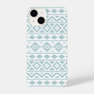 Aztec Essence Ptn III Duck Egg Blue auf Weiß iPhone 14 Hülle