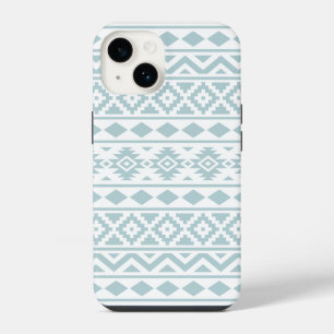 Aztec Essence Ptn III Duck Egg Blue auf Weiß iPhone 14 Hülle