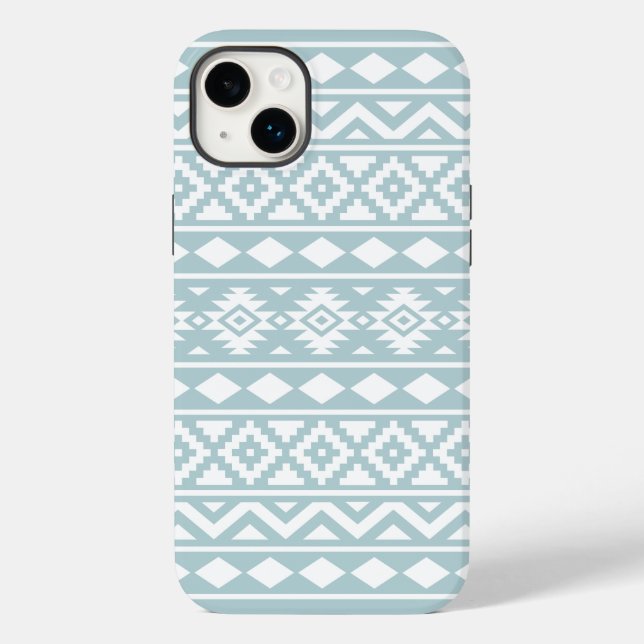 Aztec Essence Ptn III White on Duck Egg Blue Case-Mate iPhone Hülle (Rückseite)