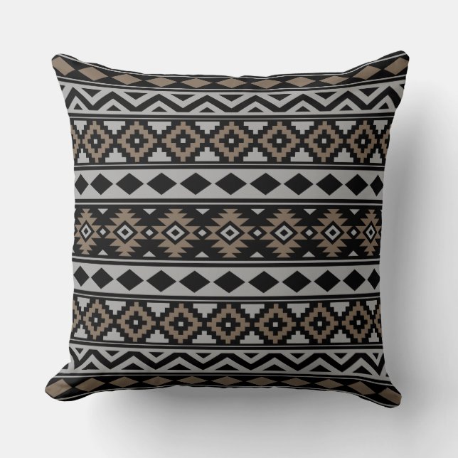 Aztec Essence Ptn IIIb Black Gray Brown Kissen (Vorderseite)