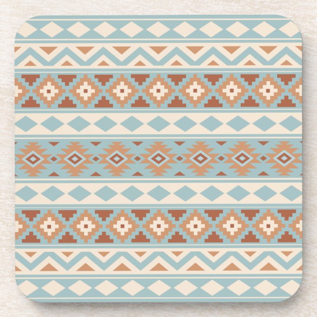 Aztec Essence Ptn IIIb Blue Cream Terracottas Getränkeuntersetzer (Vorderseite)
