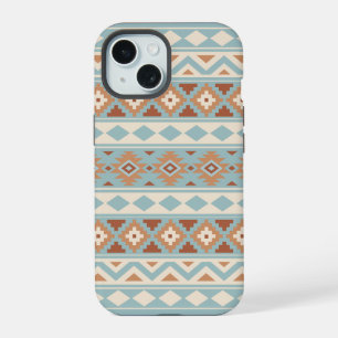 Aztec Essence Ptn IIIb Blue Cream Terracottas iPhone 15 Hülle