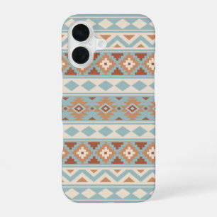 Aztec Essence Ptn IIIb Blue Cream Terracottas iPhone 16 Hülle
