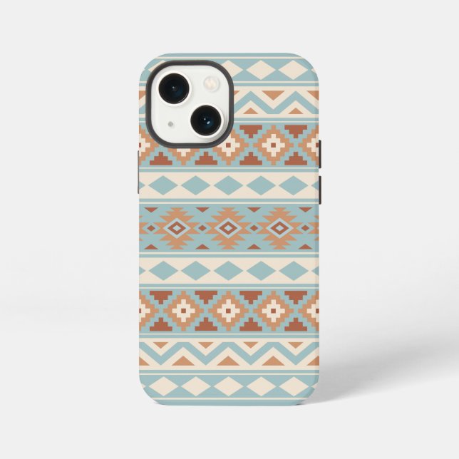 Aztec Essence Ptn IIIb Blue Cream Terracottas iPhone Hülle (Rückseite)