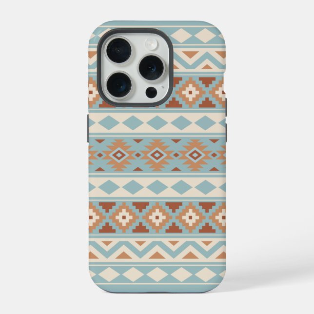 Aztec Essence Ptn IIIb Blue Cream Terracottas iPhone Hülle (Rückseite)