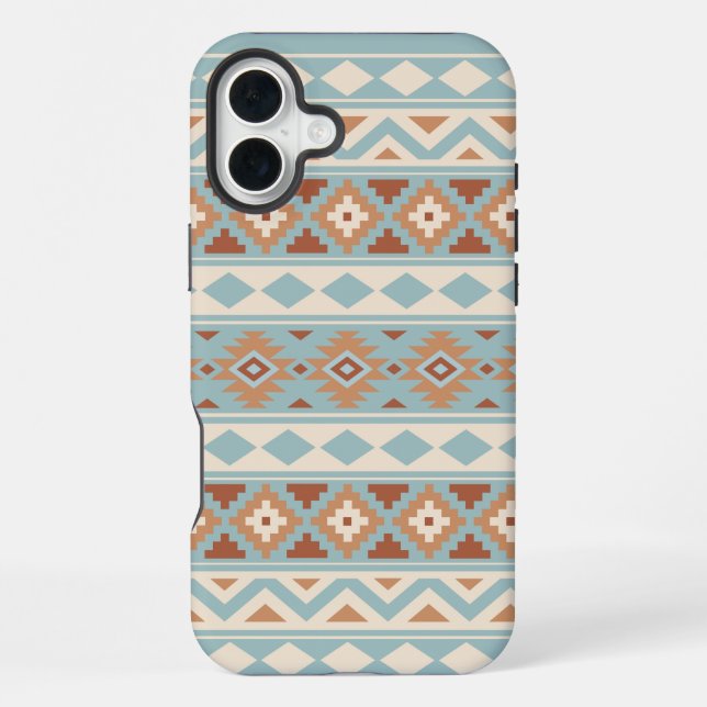 Aztec Essence Ptn IIIb Blue Cream Terracottas iPhone Hülle (Rückseite)