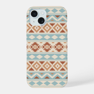 Aztec Essence Ptn IIIb Blue Terracottas Creme iPhone 15 Hülle