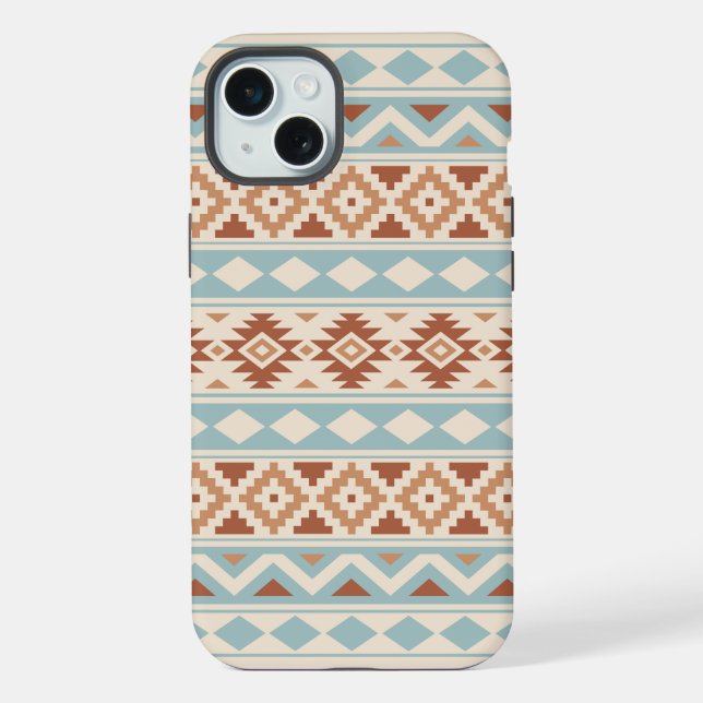 Aztec Essence Ptn IIIb Blue Terracottas Creme iPhone Hülle (Rückseite)