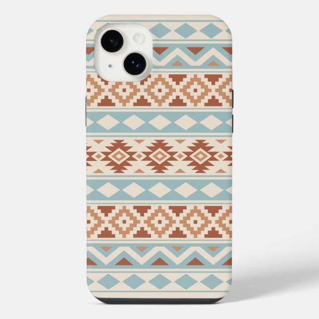Aztec Essence Ptn IIIb Blue Terracottas Creme iPhone Hülle (Rückseite)