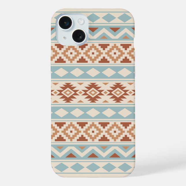 Aztec Essence Ptn IIIb Blue Terracottas Creme iPhone Hülle (Rückseite)