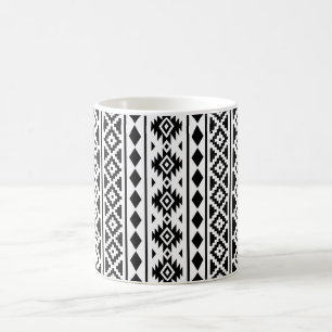 Aztec Essence Vertical Ptn II Black on White Tasse