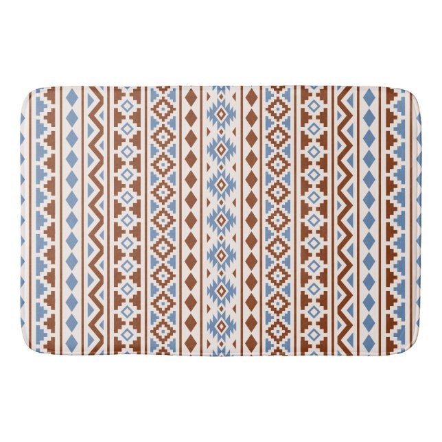 Aztec Essence Vertical Ptn II Rust Blue Creme Badematte (Vorderseite)