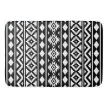 Aztec Essence Vertical Ptn III White on Black