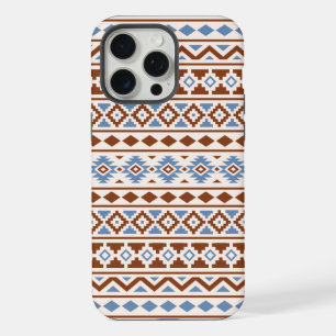 Aztec-Essenz-Muster II Rost Blau Creme iPhone 15 Pro Max Hülle