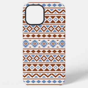 Aztec-Essenz-Muster II Rost Blau Creme iPhone 12 Pro Max Hülle