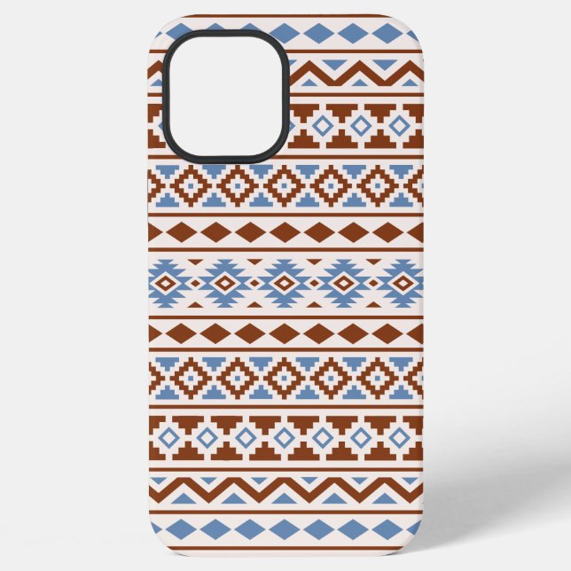 Aztec-Essenz-Muster II Rost Blau Creme iPhone Hülle (Rückseite)