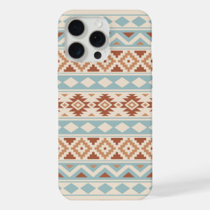 Aztec-Essenz Ptn IIIb Blaue Terrakotten Creme iPhone 15 Pro Max Hülle