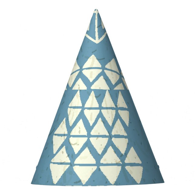 Aztec Ethnic: Blue Geometric Seamless. Partyhütchen (Vorderseite)