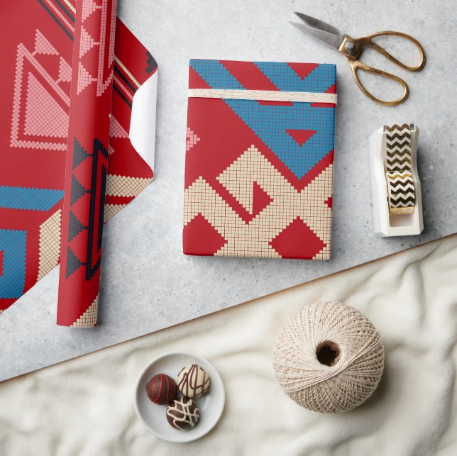 Aztec Ethnic Pattern Geschenkpapier (Kunsthandwerk)