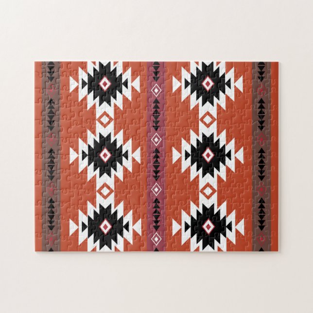Aztec farbiges geometrisches Muster Puzzle (Horizontal)