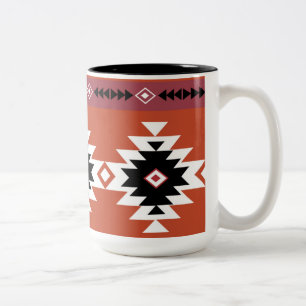 Aztec farbiges geometrisches Muster Zweifarbige Tasse