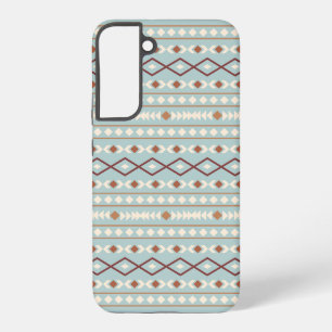 Aztec-Formen-Muster Rost Creme Türkisblau Samsung Galaxy Hülle