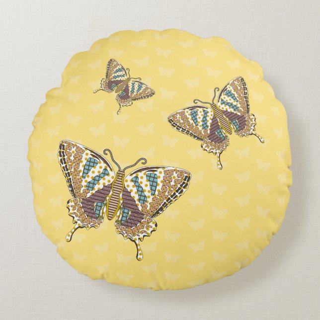 Aztec Frack Round Pillow Rundes Kissen (Vorderseite)