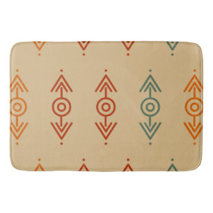 Aztec Geometric Blue und Orange Tribal Southwester Badematte