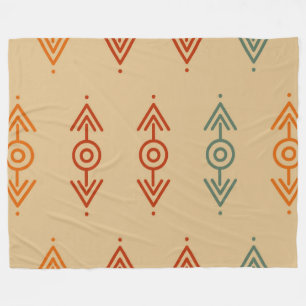 Aztec Geometric Blue und Orange Tribal Southwester Fleecedecke