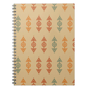 Aztec Geometric Blue und Orange Tribal Southwester Notizblock
