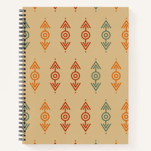 Aztec Geometric Blue und Orange Tribal Southwester Notizbuch