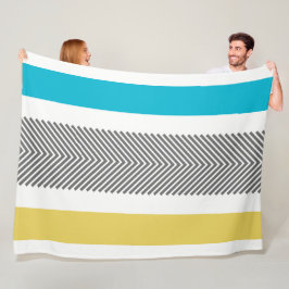 Aztec Geometric Blue Yellow Abstrakt Arrow Pattern Fleecedecke