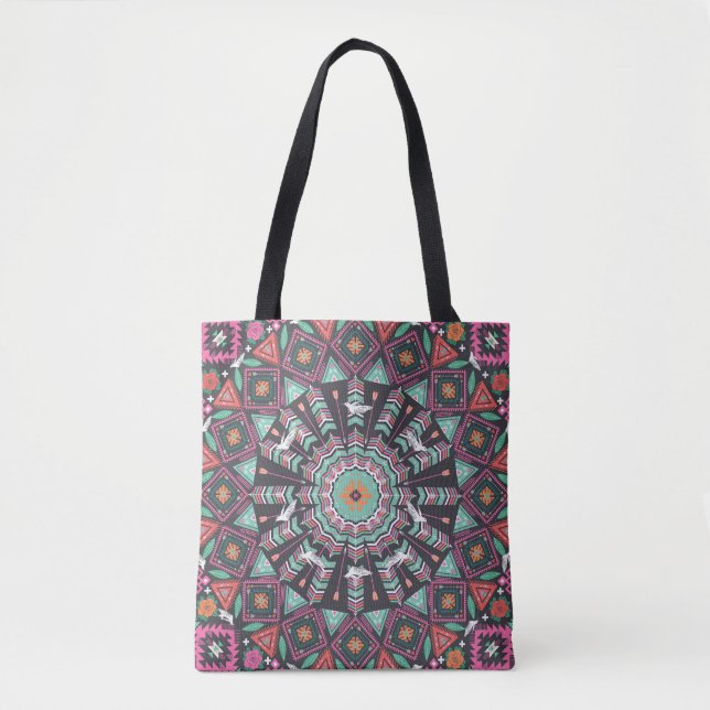 Aztec Geometric: farbiges Zirkelmuster (Vorderseite)