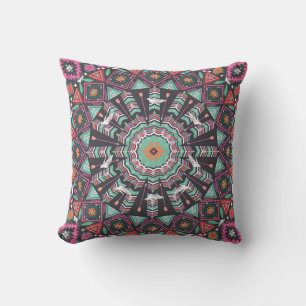 Aztec Geometric: farbiges Zirkelmuster Kissen