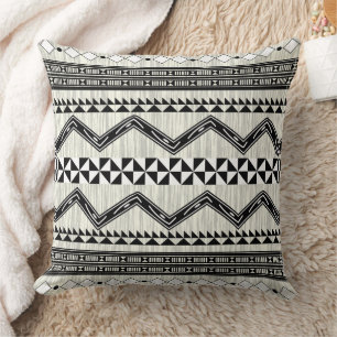 Aztec Geometric Gray Abstraktes Muster Kissen