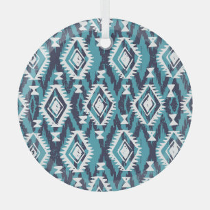 Aztec Geometric Tribal Navajo Print Ornament Aus Glas