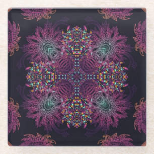Aztec geometrische, Vintage nahtlose Muster. Glasuntersetzer