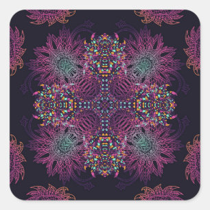 Aztec geometrische, Vintage nahtlose Muster. Quadratischer Aufkleber