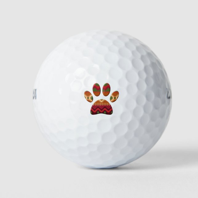 Aztec geometrisches Muster Art Dog Print Golfball (Vorderseite)