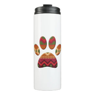 Aztec geometrisches Muster Art Dog Print Thermosbecher