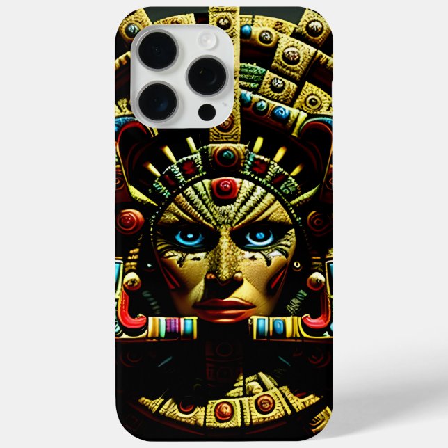 Aztec-Gesichtsmuster Vier Case-Mate iPhone Hülle (Rückseite)