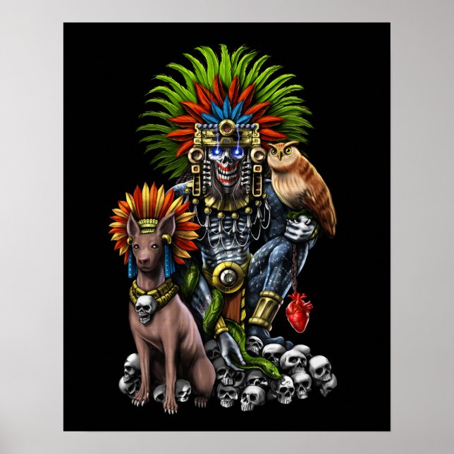 Aztec God Mictlantecuhtli Poster (Vorne)