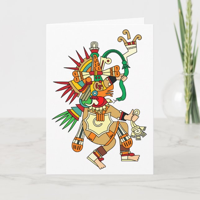 Aztec God Quetzalcoatl Dankeskarte (Vorderseite)
