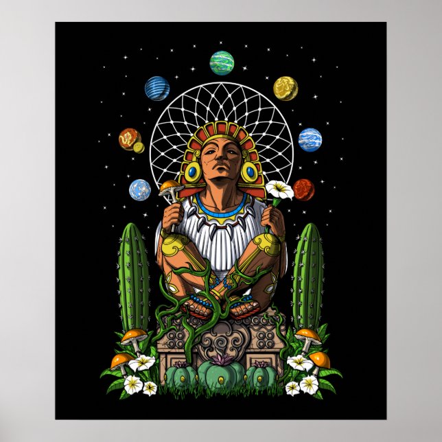 Aztec God Xochipilli Poster (Vorne)