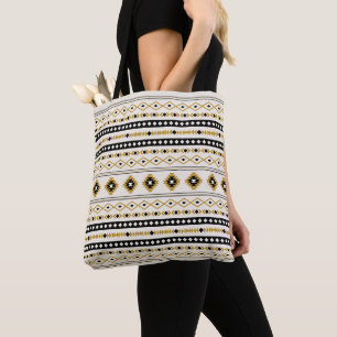 Aztec Gold Black Cream Mixed Motifs Muster