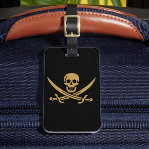 Aztec Gold Skull & Cutlass Pirat Calico Jack Gepäckanhänger